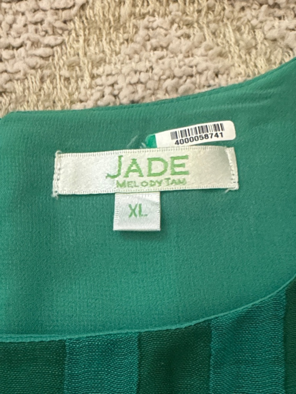 Jade Green Striped Puff Sleeve Blouse - Picture 2 of 3